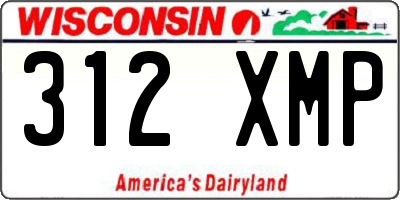 WI license plate 312XMP
