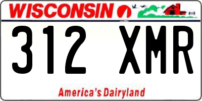 WI license plate 312XMR