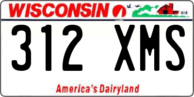 WI license plate 312XMS