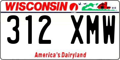 WI license plate 312XMW