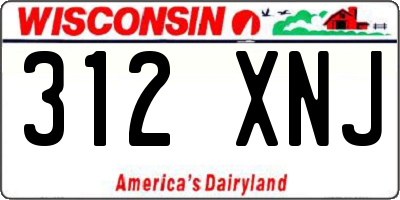 WI license plate 312XNJ