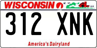 WI license plate 312XNK