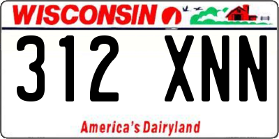 WI license plate 312XNN