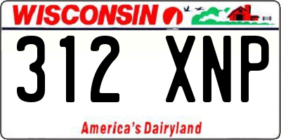 WI license plate 312XNP
