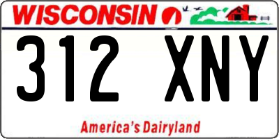 WI license plate 312XNY