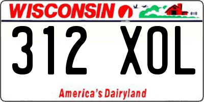 WI license plate 312XOL