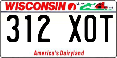 WI license plate 312XOT