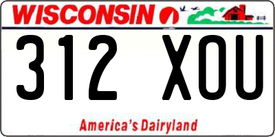 WI license plate 312XOU