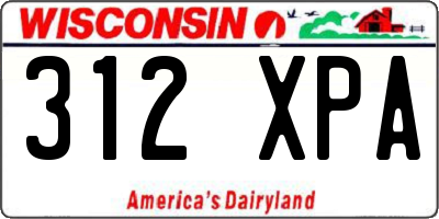 WI license plate 312XPA