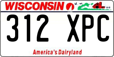 WI license plate 312XPC