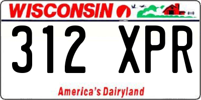 WI license plate 312XPR