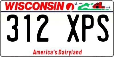 WI license plate 312XPS