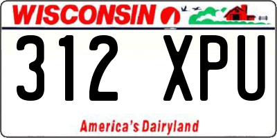 WI license plate 312XPU