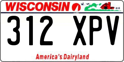 WI license plate 312XPV