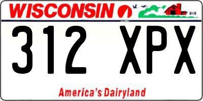 WI license plate 312XPX