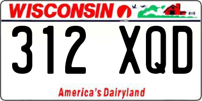 WI license plate 312XQD