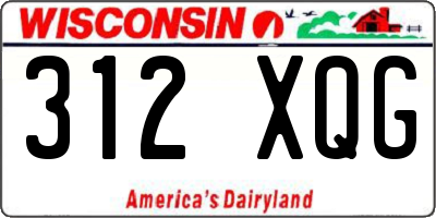 WI license plate 312XQG
