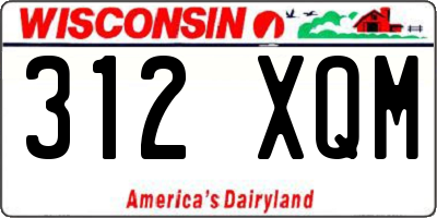 WI license plate 312XQM