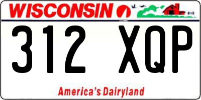 WI license plate 312XQP