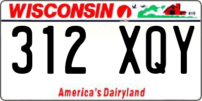 WI license plate 312XQY
