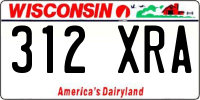WI license plate 312XRA