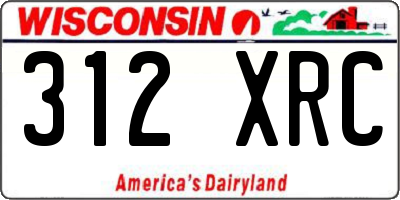 WI license plate 312XRC