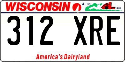 WI license plate 312XRE