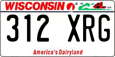 WI license plate 312XRG