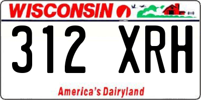 WI license plate 312XRH