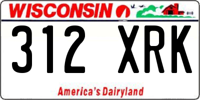 WI license plate 312XRK