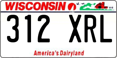 WI license plate 312XRL