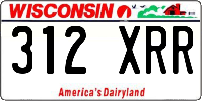 WI license plate 312XRR