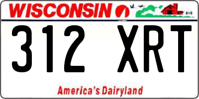 WI license plate 312XRT