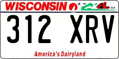 WI license plate 312XRV