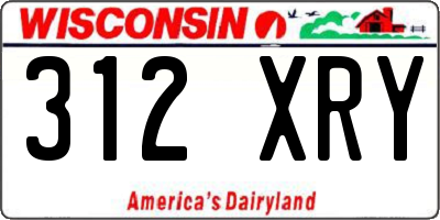 WI license plate 312XRY