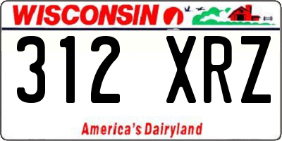 WI license plate 312XRZ