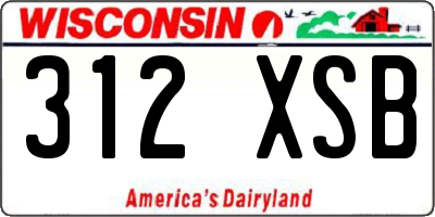 WI license plate 312XSB