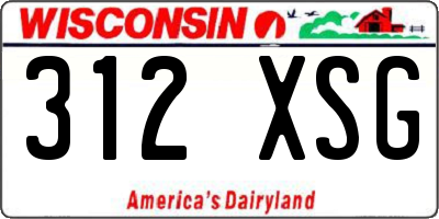 WI license plate 312XSG