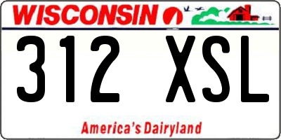 WI license plate 312XSL