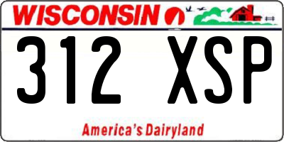 WI license plate 312XSP