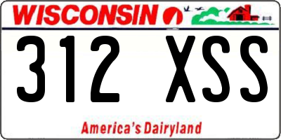 WI license plate 312XSS
