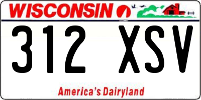 WI license plate 312XSV
