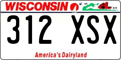 WI license plate 312XSX