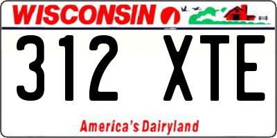 WI license plate 312XTE