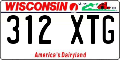 WI license plate 312XTG