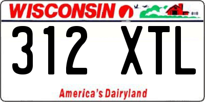 WI license plate 312XTL