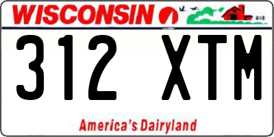 WI license plate 312XTM