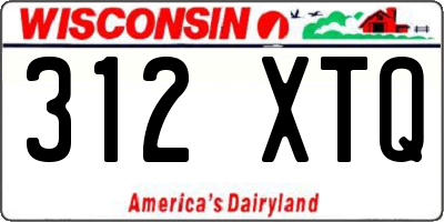 WI license plate 312XTQ
