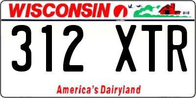 WI license plate 312XTR