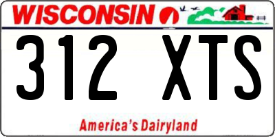 WI license plate 312XTS